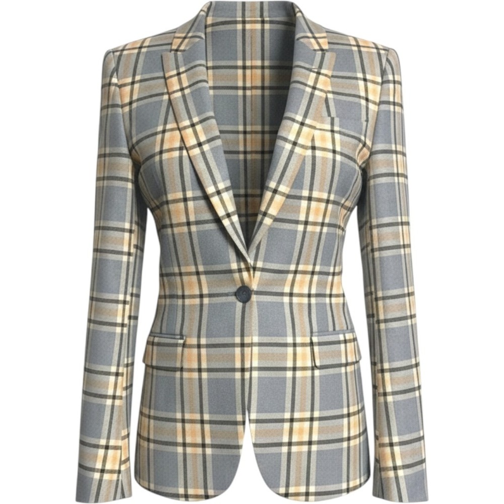 ASOS Design Blue Tartan Plaid Blazer Jacket Men's 34